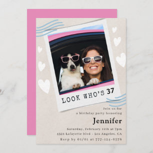 Photo Look who's turning 37th birthday Invitation