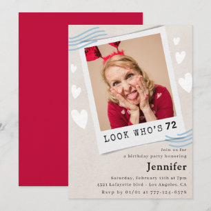 Photo Look who's turning 72nd birthday Invitation