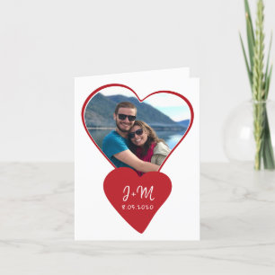 Photo love couple initials heart Valentine's Day Holiday Card