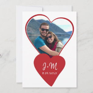 Photo love couple initials heart Valentine's Day Holiday Card