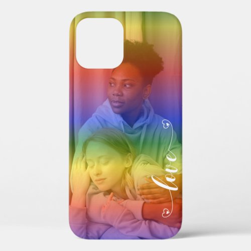 Photo Love Pride Rainbow Overlay  iPhone 12 Pro Case