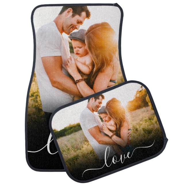 Photo Love Script Personalized Set of Car Mats (Set)