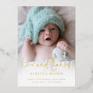 Photo Love Thanks Birth Announcement Luxury