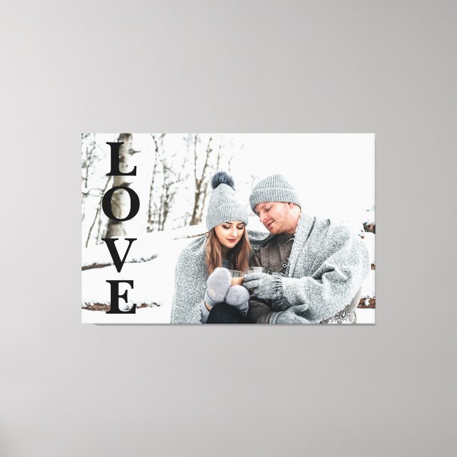 Photo LOVE Typography Keepsake Home Decor Canvas (Front)
