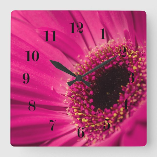 Photo, macro square wall clock (Front)