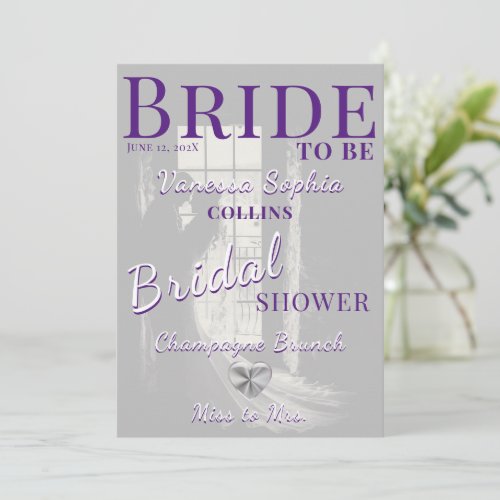 Photo Magazine Cover Bridal Shower Invitation