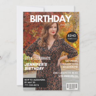 Photo Magazine Cover for her 82nd birthday Invitation