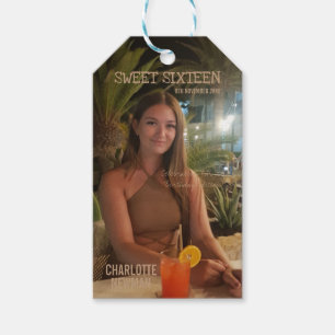 Photo Magazine Cover   Sweet 16 Birthday Name Gift Tags