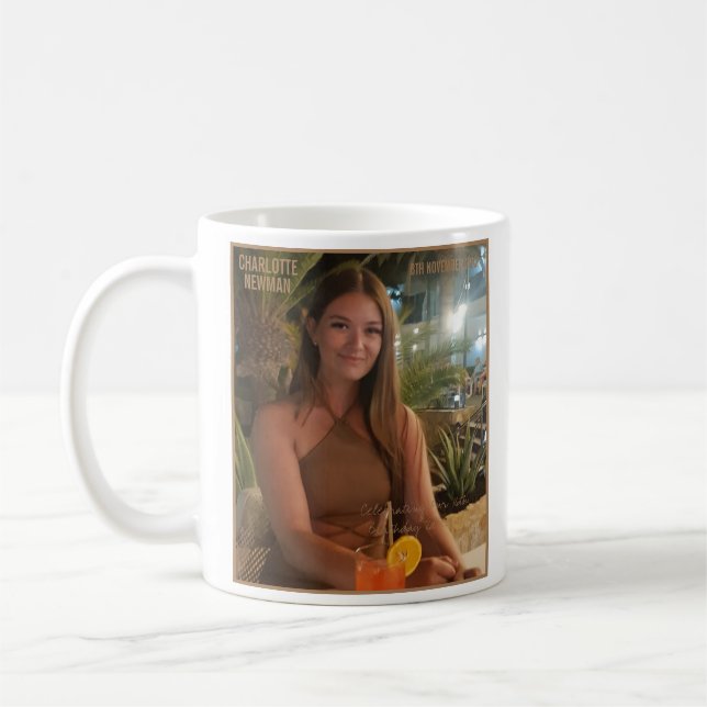 Photo Magazine Cover | Sweet Sixteen Name Coffee Mug (Left)