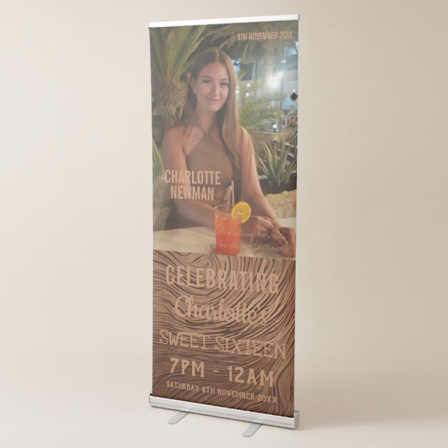 Photo Magazine Cover Sweet Sixteen Party Welcome Retractable Banner (3/4)