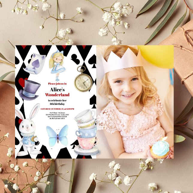 Photo  Magical Alice in Wonderland  Birthday  Invitation (Creator Uploaded)