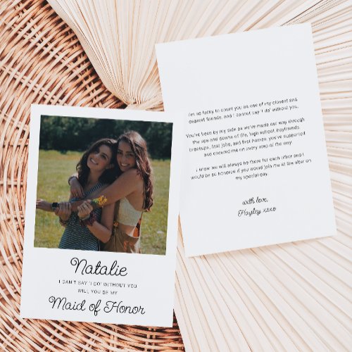 Photo Maid Of Honor Proposal Flat Card