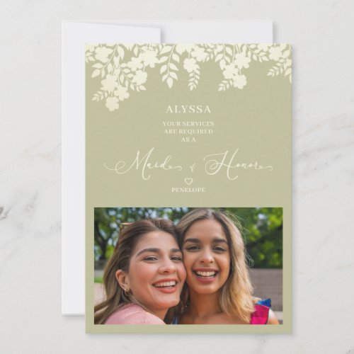 Photo Maid of Honor Proposal Floral Frame 