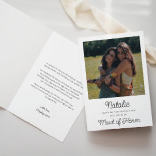 Photo Maid Of Honor Proposal Folded Card