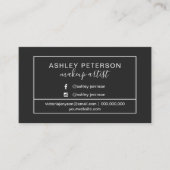 Photo makeup artist frame typography business card (Front)