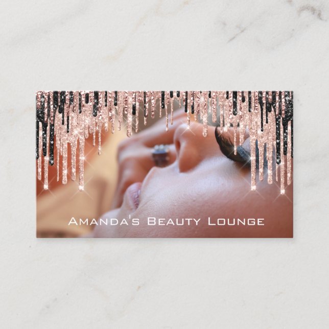 Photo Makeup Artist Rose Brow Wax Appointment Card (Front)