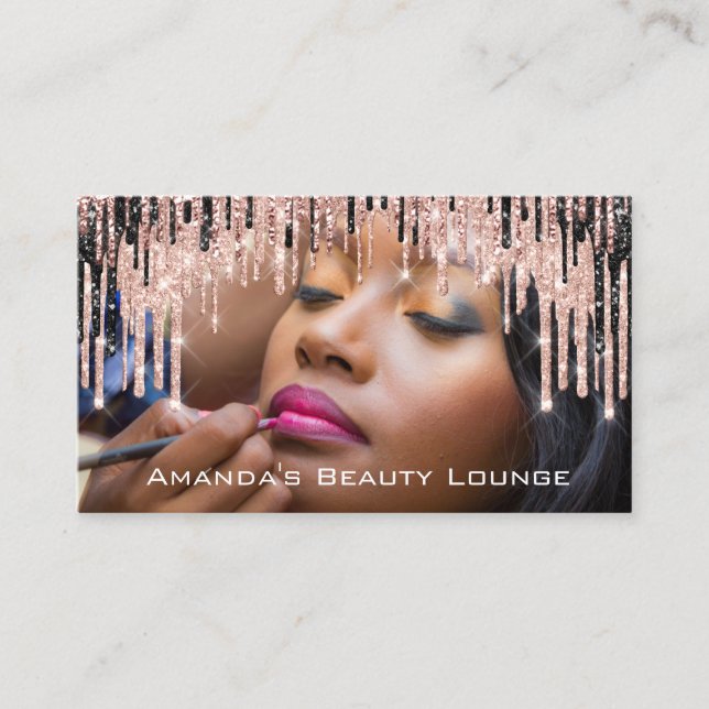 Photo Makeup Artist Rose Brow Wax Appointment Card (Front)