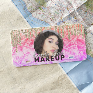 Photo Makeup Salon Personalized Business Name License Plate
