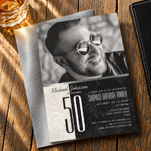 Photo Male 50th Birthday Invitation