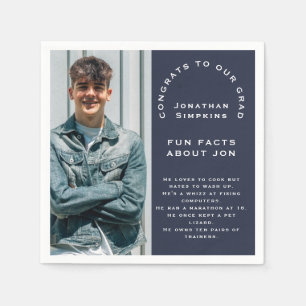 Photo Male Graduation Party Navy Fun Facts Napkins