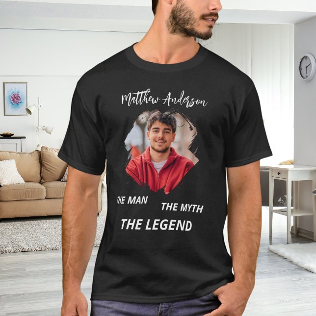 Photo man myth legend name fun black T-Shirt (Creator Uploaded)