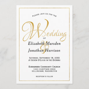 Photo Many Waters Scripture Elegant Gold Script Invitation