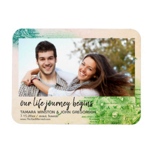 Photo Map of Hawaii Destination Wedding Save Date Magnet