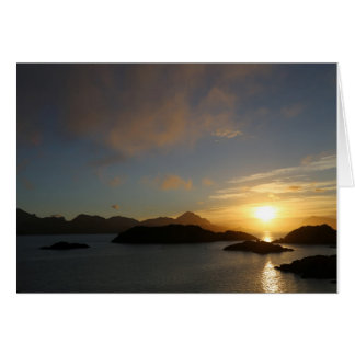 Photo Map Sunset in Mortsund Cards