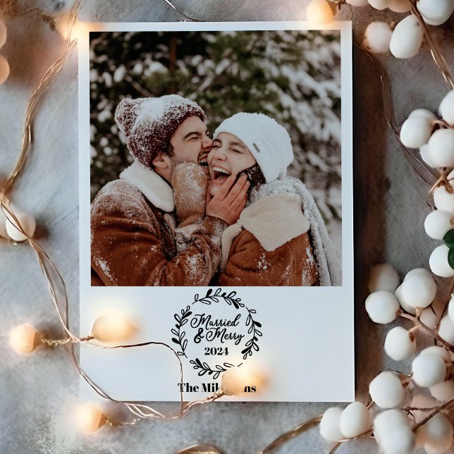Photo Married and Merry Holiday Card (Creator Uploaded)