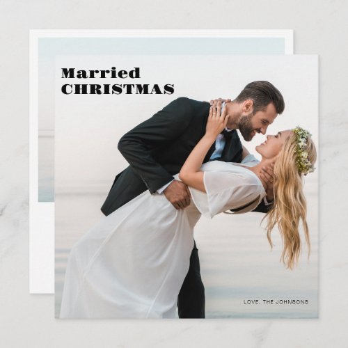 Photo Married Christmas Holiday Card