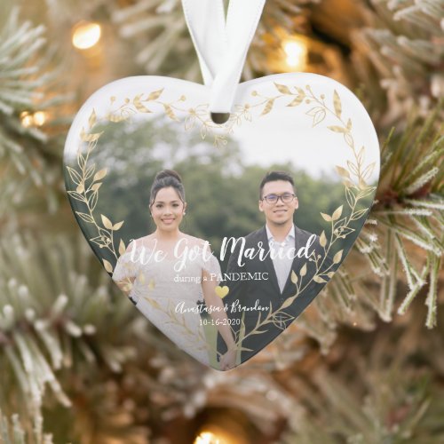 Photo Married During Pandemic Wedding Keepsake Ornament