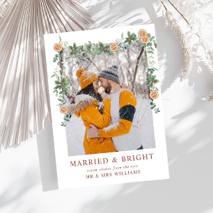 Photo Marrried & Bright   Christmas Oranges  Holiday Card