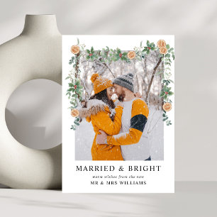 Photo Marrried & Bright   Christmas Oranges  Holiday Card