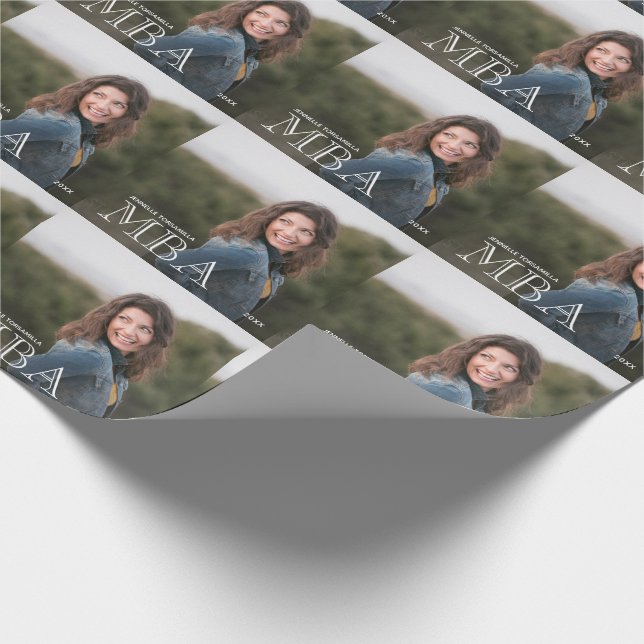 Photo MBA Degree Graduation Wrapping Paper (Corner)