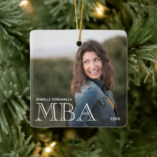 Photo MBA Degree Name Year Graduation Ceramic Ornament