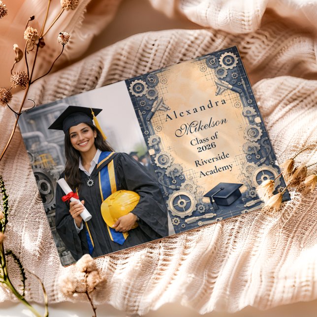 Photo Mechanical Engineer Graduation Announcement (Creator Uploaded)