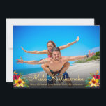 Photo Mele Kalikimaka Christmas Cards<br><div class="desc">Mele Kalikimaka Christmas Photo Holiday Cards. This modern simple holiday card design features a red hand lettered typography greeting „Mele Kalikimaka” script with burgundy red yellow hibiscus floral arrangement. At the backing burgundy color background. You can personalize the design by replacing the sample text and horizontal photo. #3352 If You...</div>