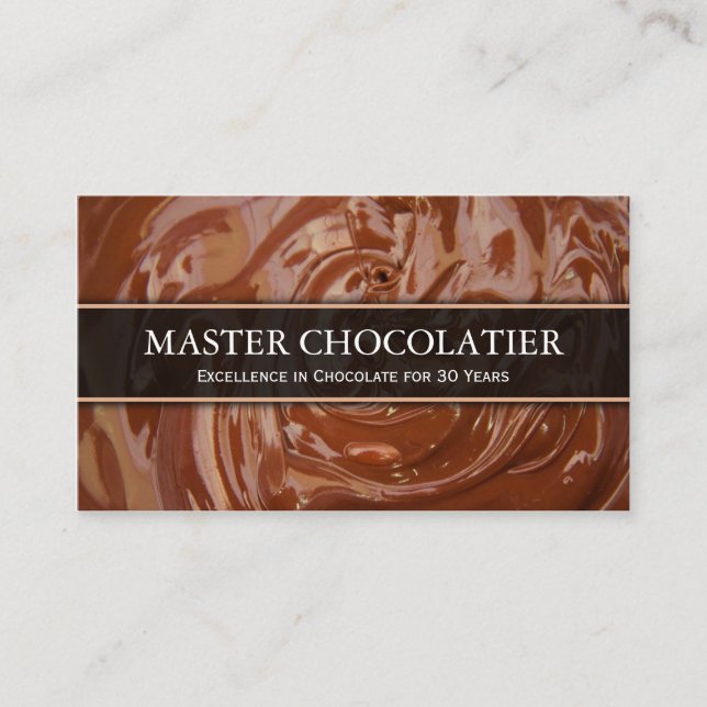 Photo Melted Chocolate, Chocolatier Business Card (Front)