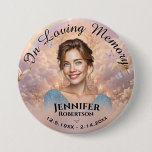 Photo Memorial Button in Pastel Pink Colors