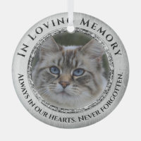 Photo Memorial Cat / Pet Glass Ornament