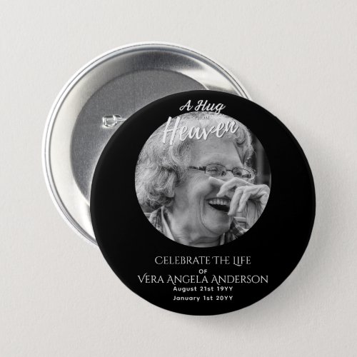 Photo Memorial Celebration of Life Funeral Gifts Button