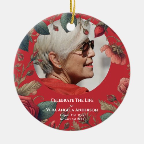 Photo Memorial Celebration of Life Funeral Gifts Ceramic Ornament
