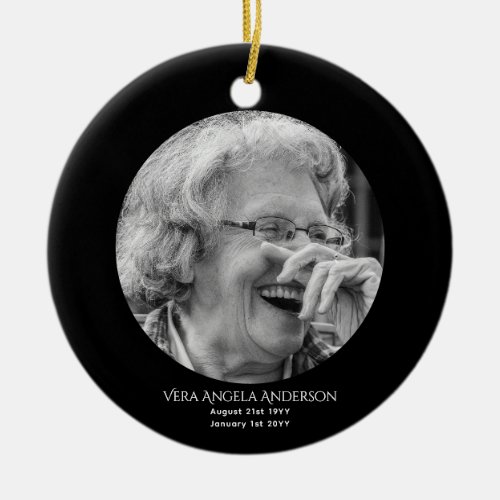 Photo Memorial Celebration of Life Funeral Gifts Ceramic Ornament