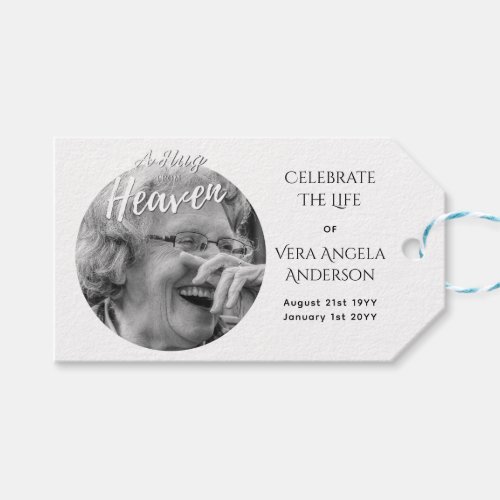 Photo Memorial Celebration of Life Funeral Gifts Gift Tags