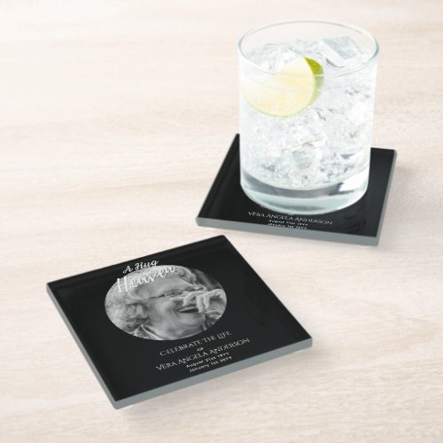 Photo Memorial Celebration of Life Funeral Gifts Glass Coaster