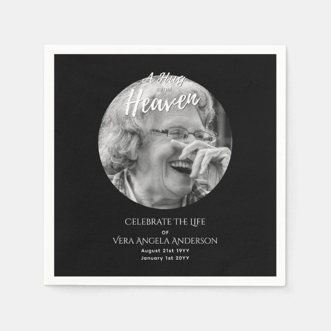 Photo Memorial Celebration of Life Funeral Gifts Napkins (Front)