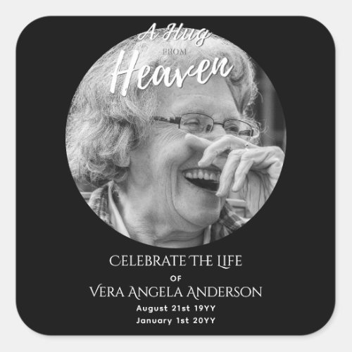 Photo Memorial Celebration of Life Funeral Gifts Square Sticker