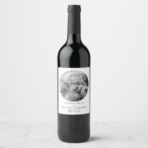 Photo Memorial Celebration of Life Funeral Gifts Wine Label