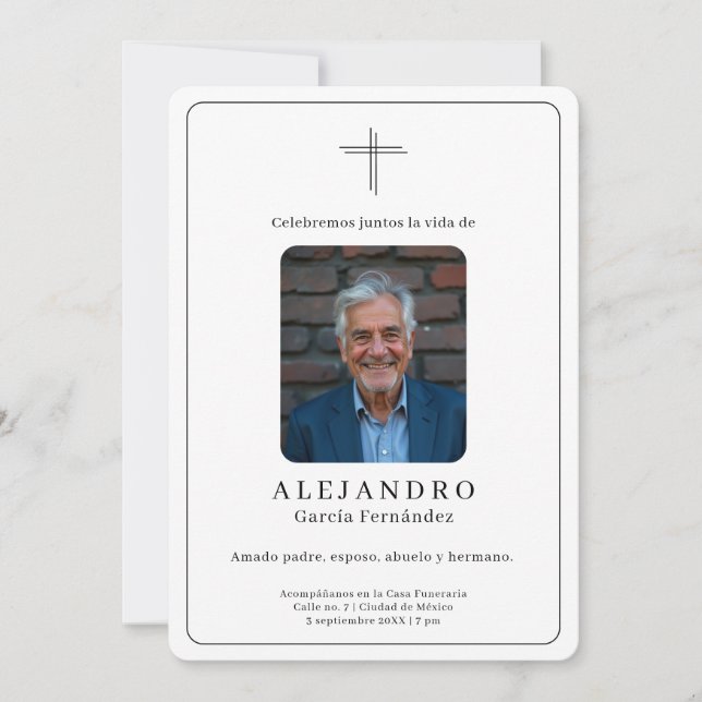 Photo Memorial Celebration of Life Invitation (Front)