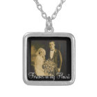 Photo Memorial Charm for Wedding Bouquet in Black